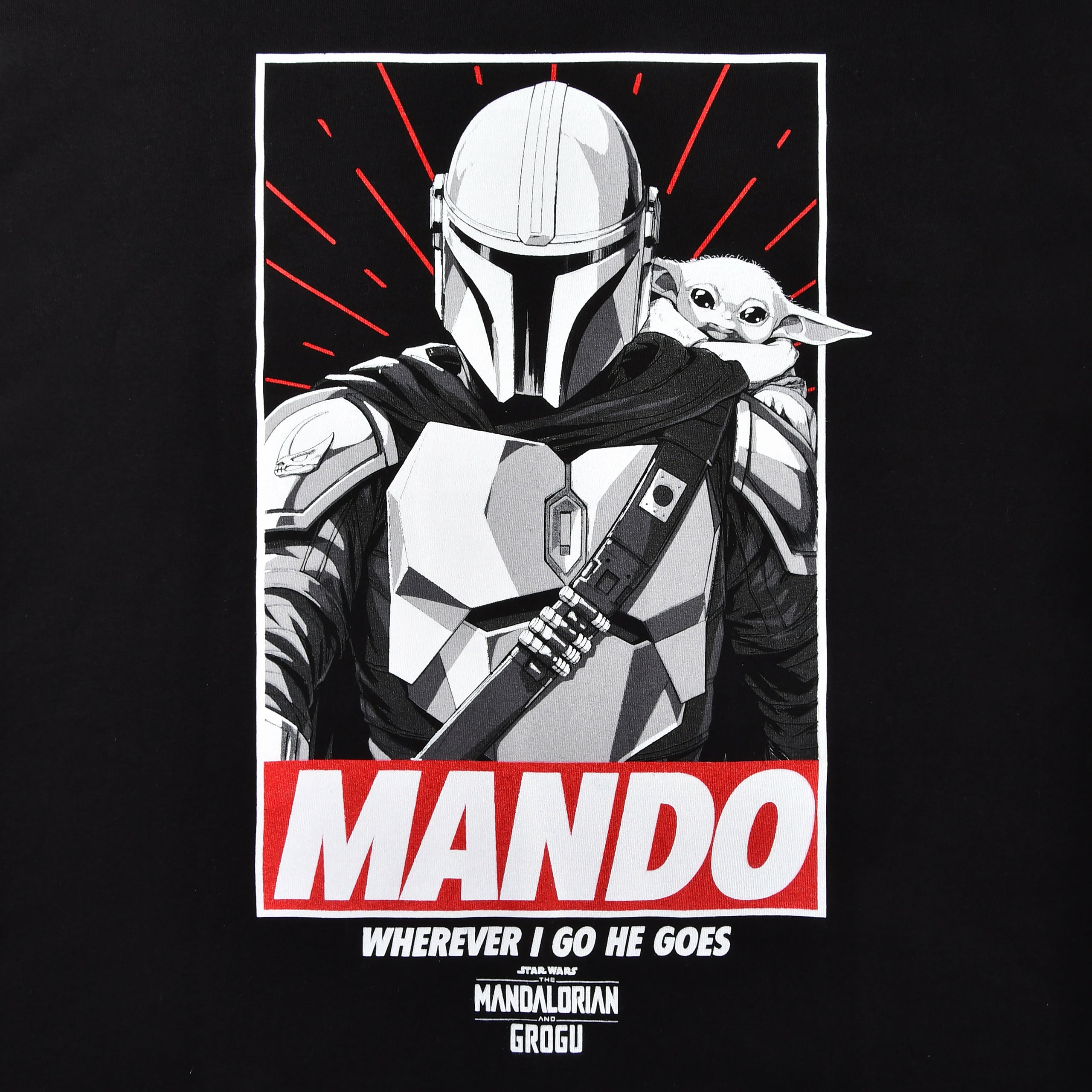 Produktbild Mando Wherever I Go He Goes T-shirt svart - Star Wars The Mandalorian