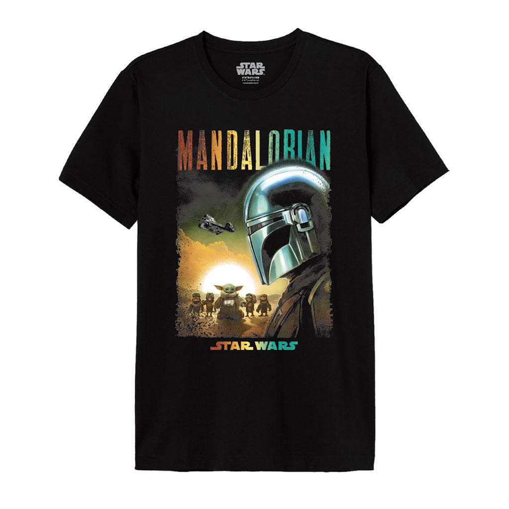Produktbild Mando och Grogu Poster T-shirt Svart - Star Wars The Mandalorian