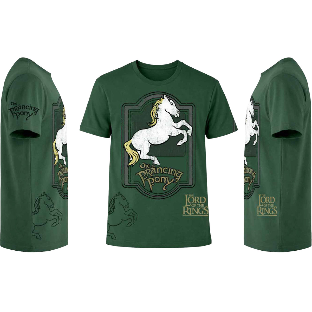 Produktbild Sagan om Ringen – Den Stegrande Ponnyn logotyp T-shirt grön