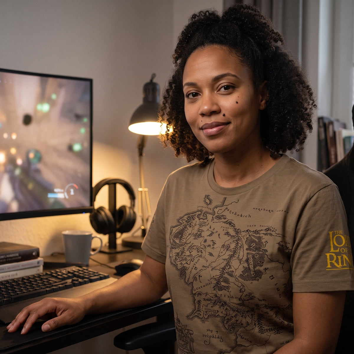 Produktbild Sagan om Ringen – Midgård karta T-shirt brun