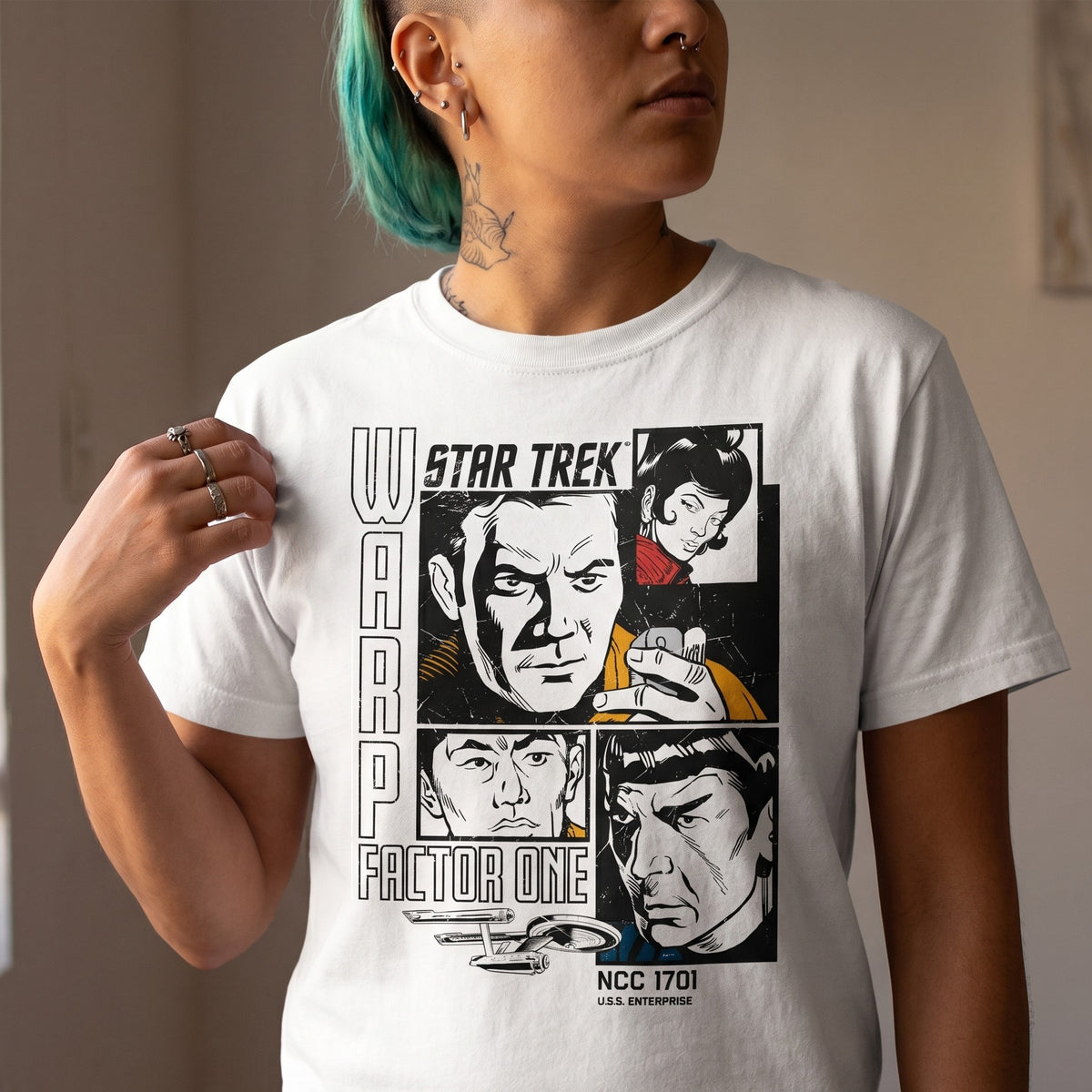 Produktbild Star Trek - Warp 1 Retro T-shirt vit