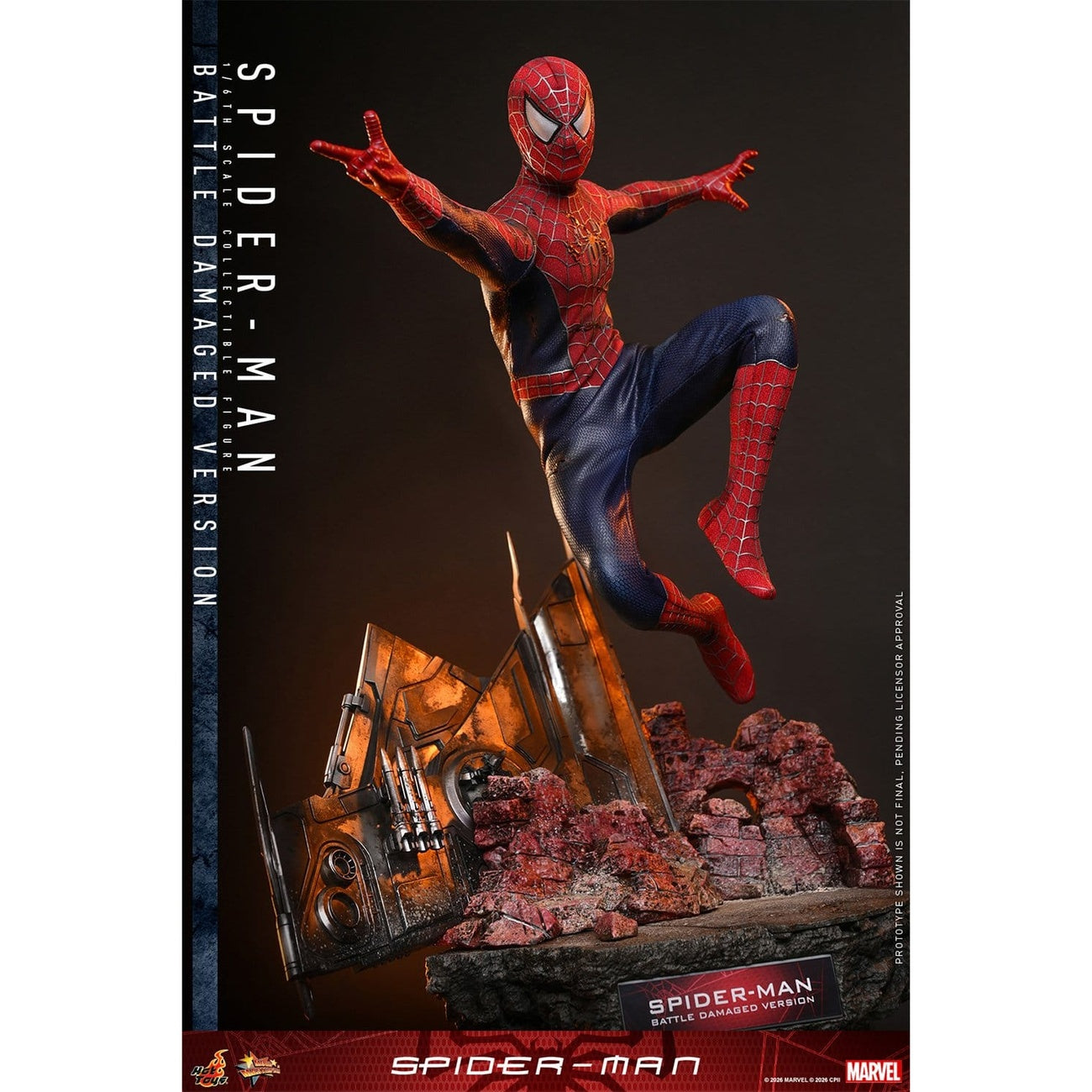 Produktbild Marvel - Spider-Man Masterpiece 1:6 Actionfigur Battle Damaged Version