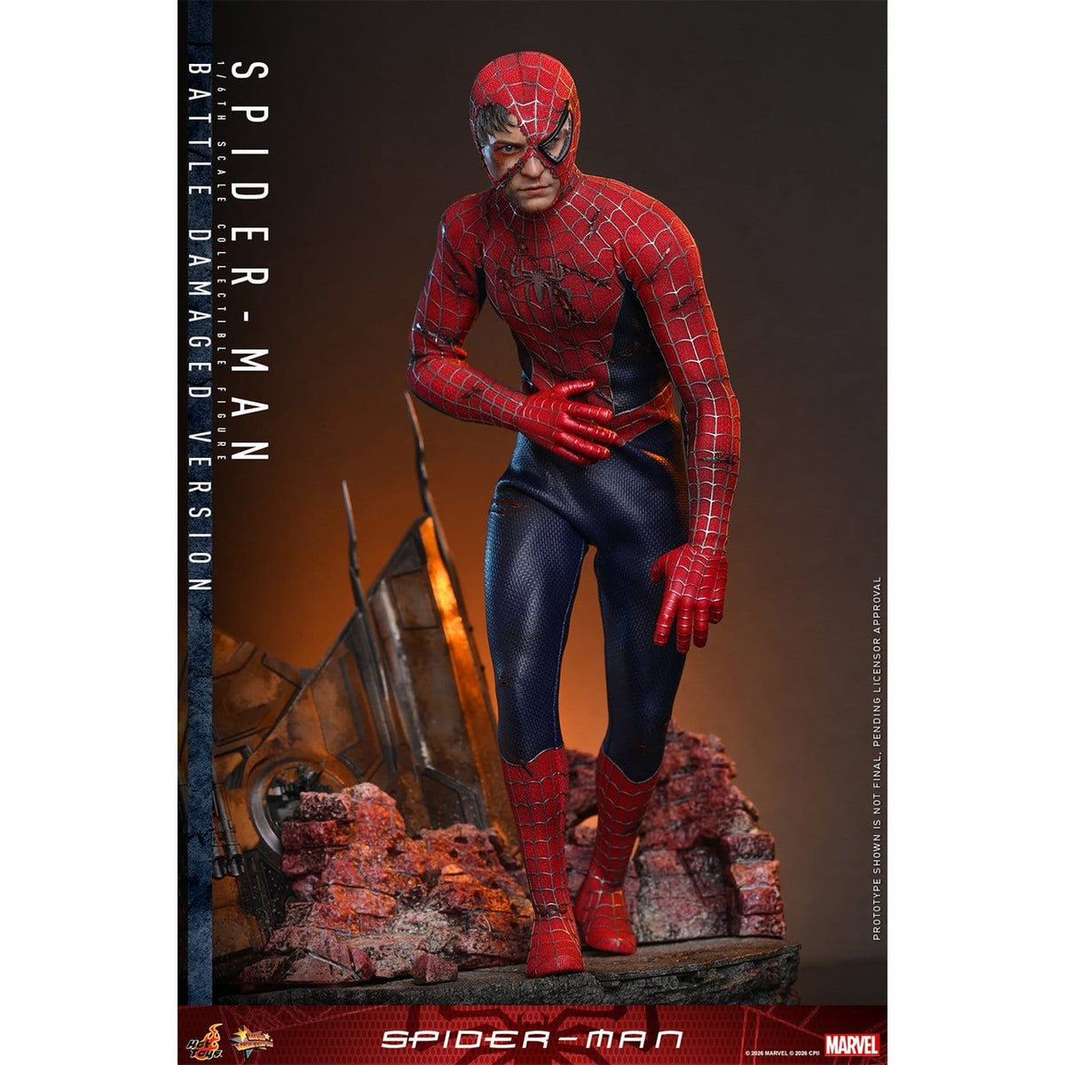 Produktbild Marvel - Spider-Man Masterpiece 1:6 Actionfigur Battle Damaged Version