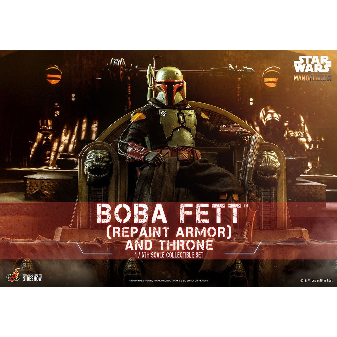 Produktbild Star Wars: The Mandalorian - Boba Fett Actionfigur 1:6 Repaint Armor and Throne Special Edition