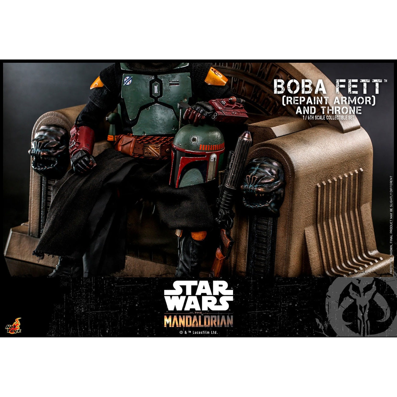 Produktbild Star Wars: The Mandalorian - Boba Fett Actionfigur 1:6 Repaint Armor and Throne Special Edition