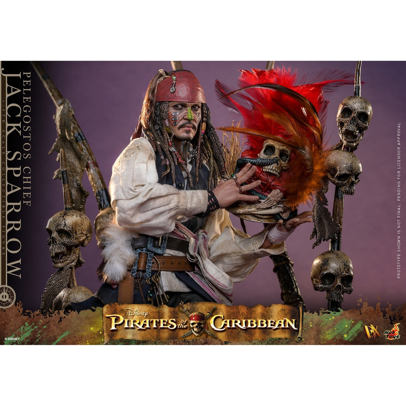 Produktbild Pirates of the Caribbean - Pelegostos-hövding Jack Sparrow 1:6 actionfigur