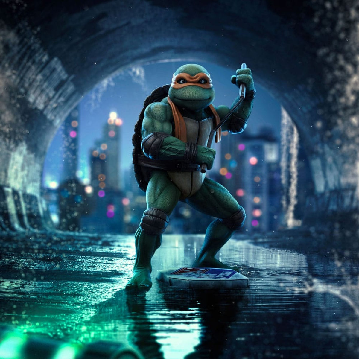 Produktbild Teenage Mutant Ninja Turtles Art Scale Staty 1/10 Michelangelo 19 cm