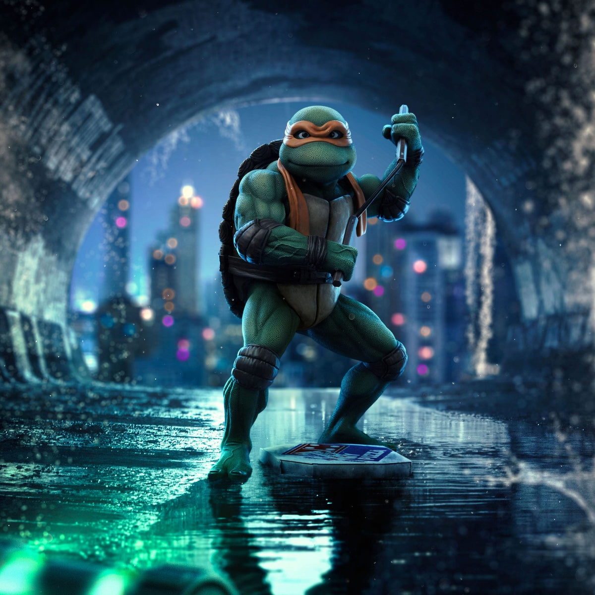 Produktbild Teenage Mutant Ninja Turtles Art Scale Staty 1/10 Michelangelo 19 cm