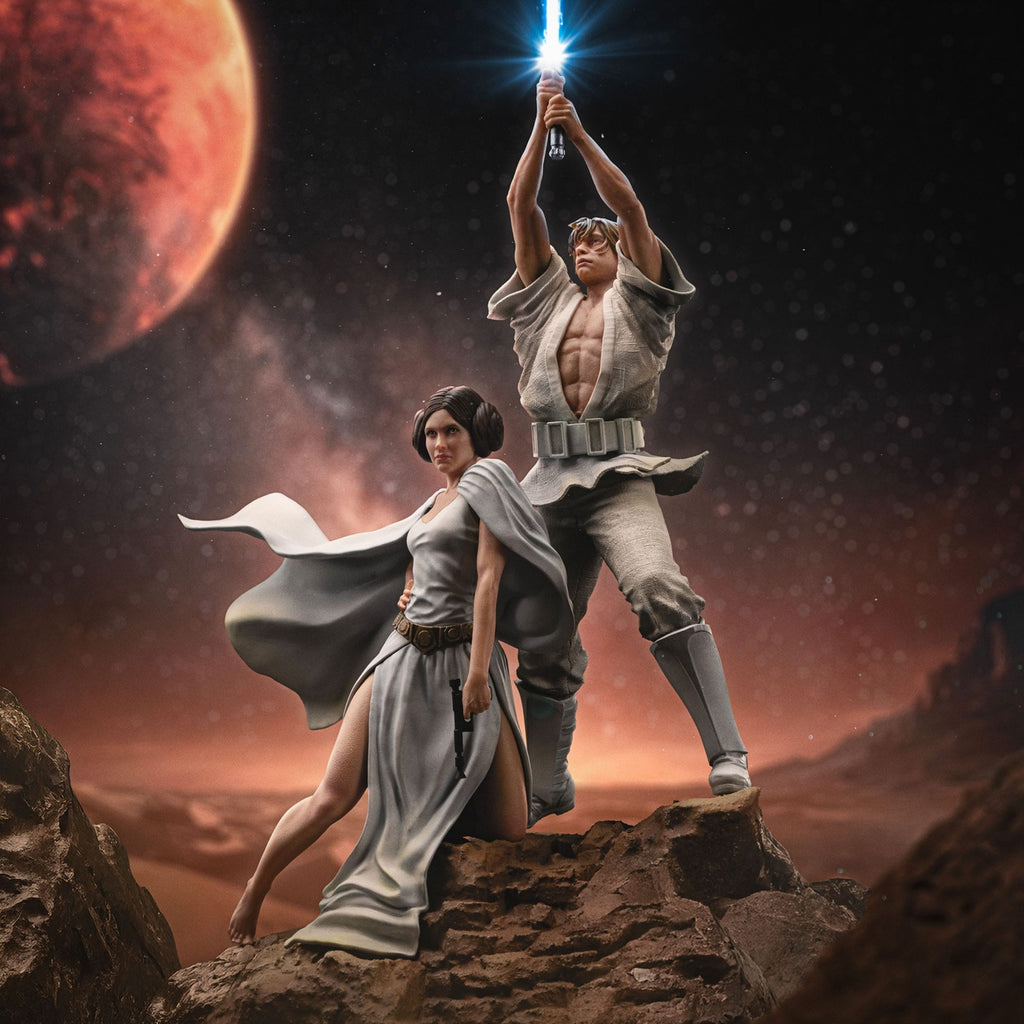 Produktbild Star Wars Deluxe Art Scale Staty 1/10 Luke och Leia 41 cm