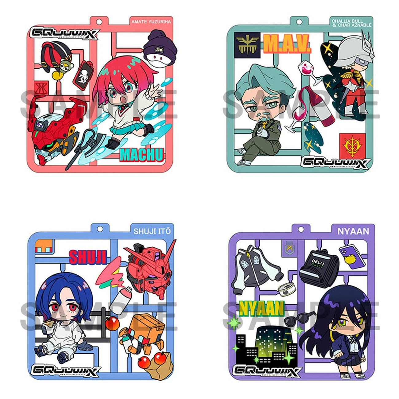 Produktbild Mobile Suit Gundam GQuuuuuuX Plat Collection hängsmyckesortiment (4)