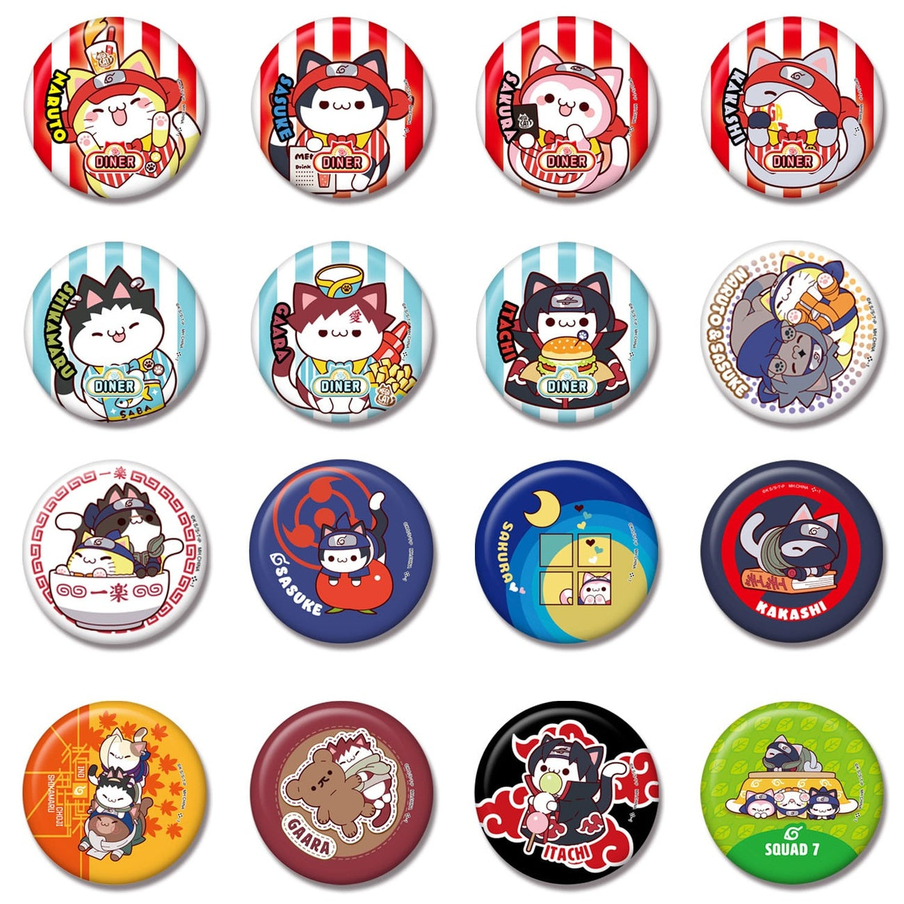 Produktbild Naruto Mega Cat Project Nyaruto! Metallpins 5 cm Sortiment (16)