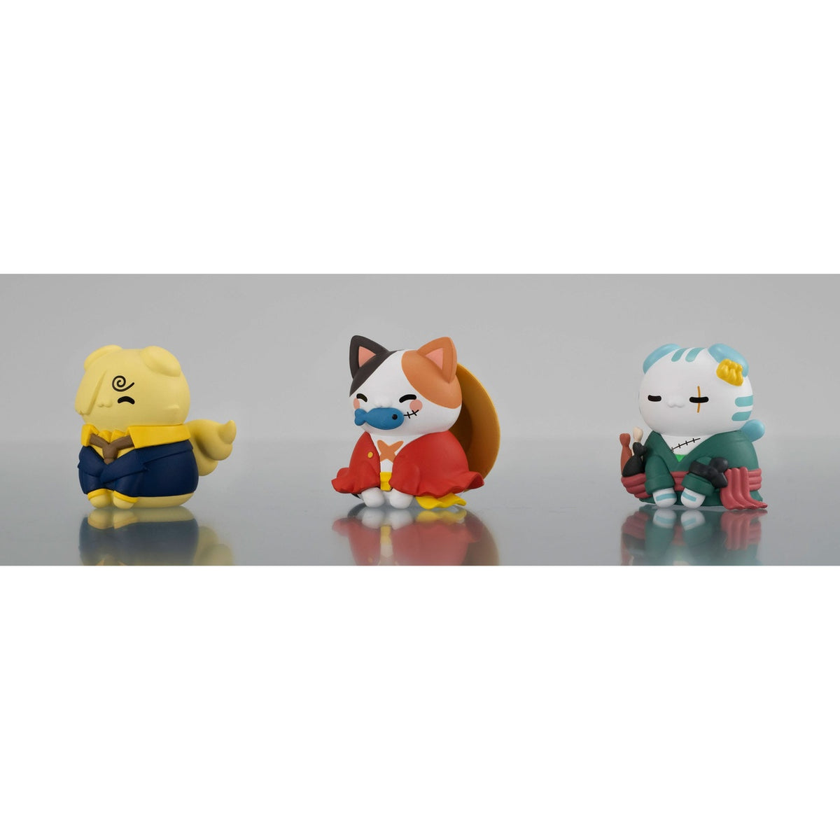 Product image One Piece Mega Cat Project collectible figures 3-pack Nyan Piece Nyan! Happy Trio 2024 Limited Ver. 3 cm