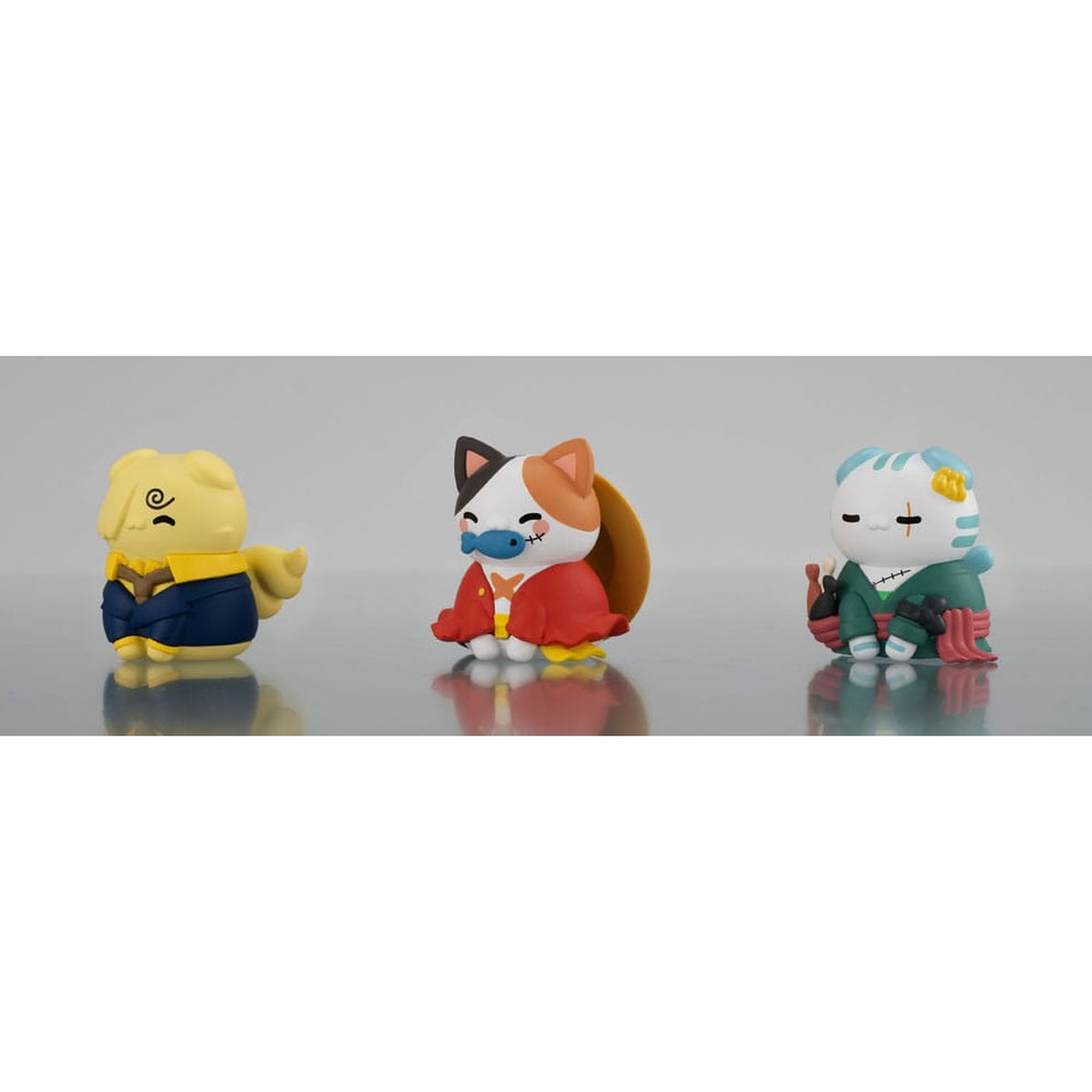 Product image One Piece Mega Cat Project collectible figures 3-pack Nyan Piece Nyan! Happy Trio 2024 Limited Ver. 3 cm