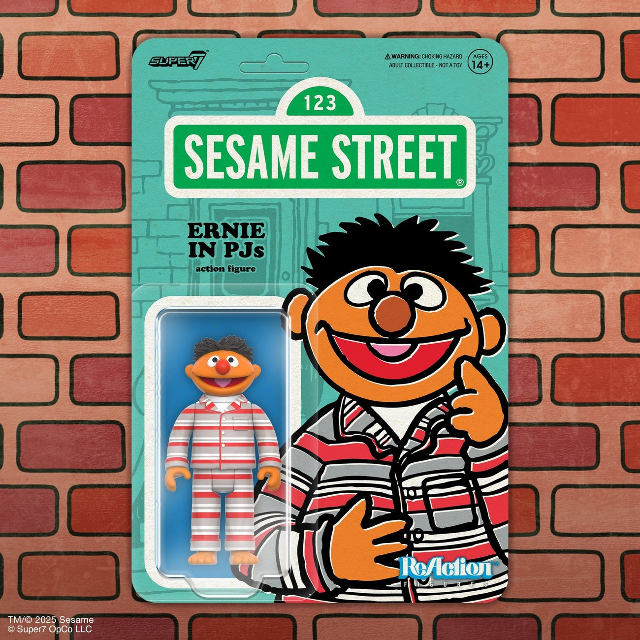 Produktbild Sesam, öppna dig ReAction actionfigur Wave 06 Ernie (pyjamas) 10 cm