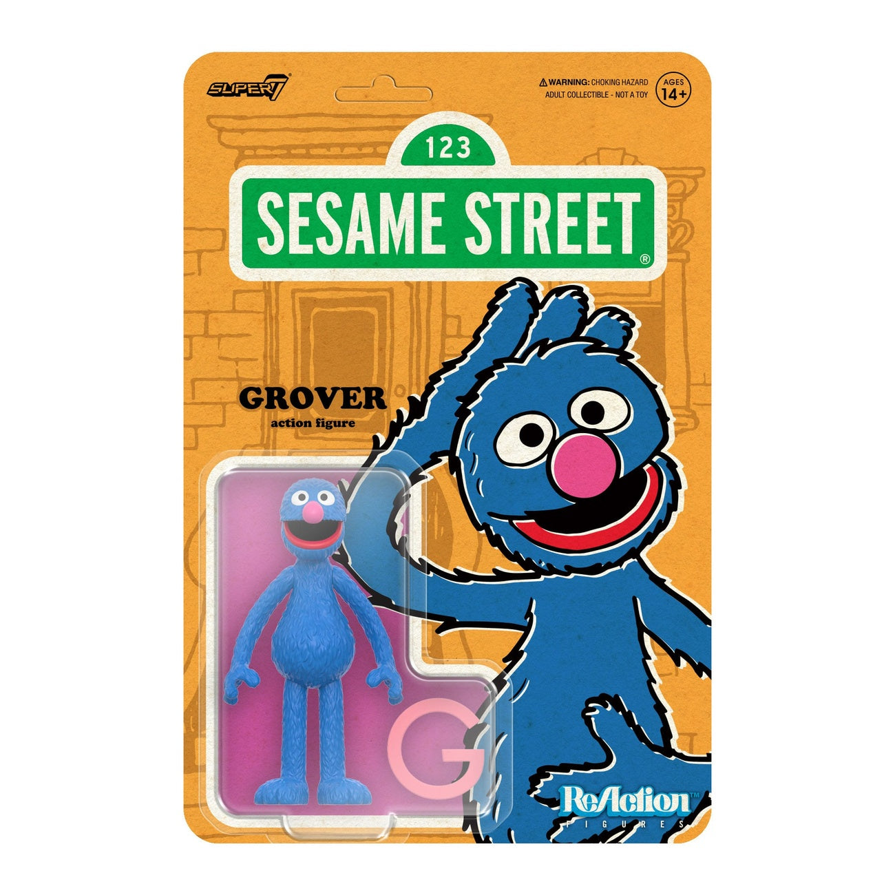 Produktbild Sesame Street ReAction actionfigur Wave 05 Grover 10 cm
