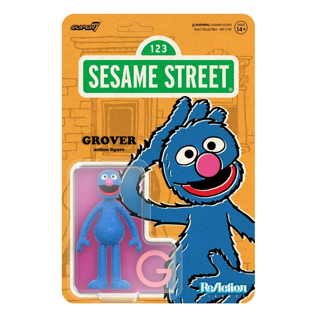Produktbild Sesame Street ReAction actionfigur Wave 05 Grover 10 cm