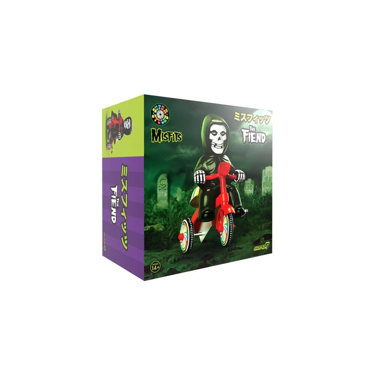 Produktbild Misfits Super Cycles actionfigur Fiend (svart med röd trike) 13 cm
