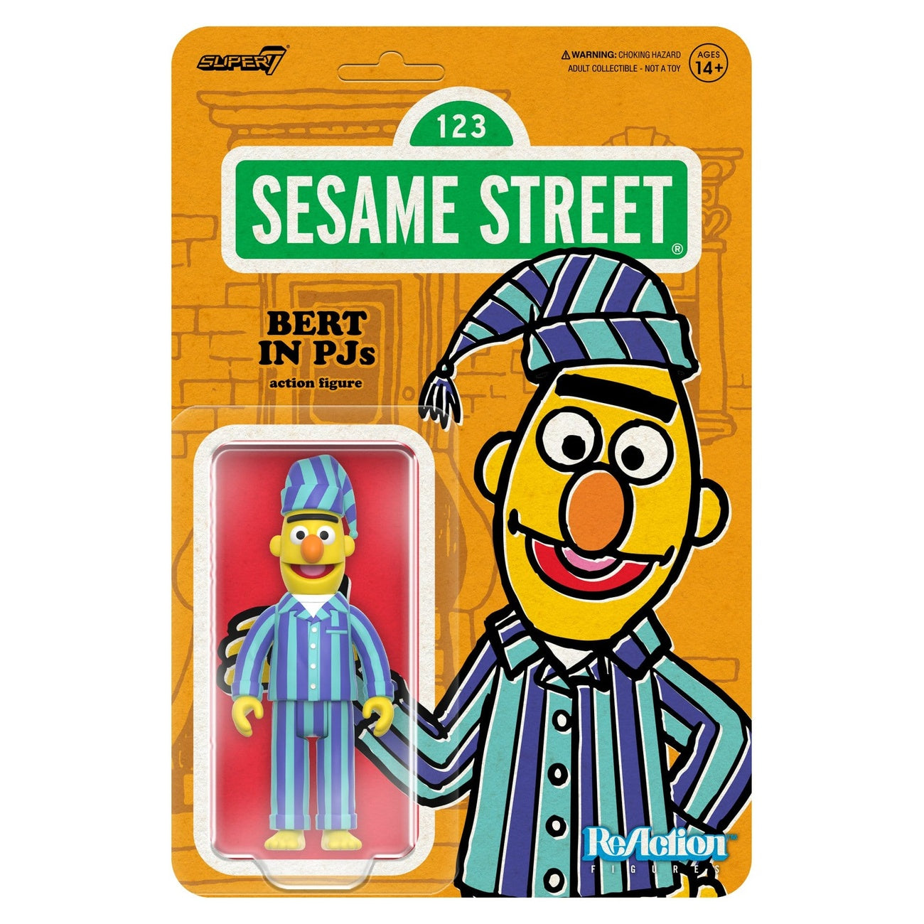 Produktbild Sesame Street ReAction actionfigur Wave 06 Bert (PJ) 10 cm
