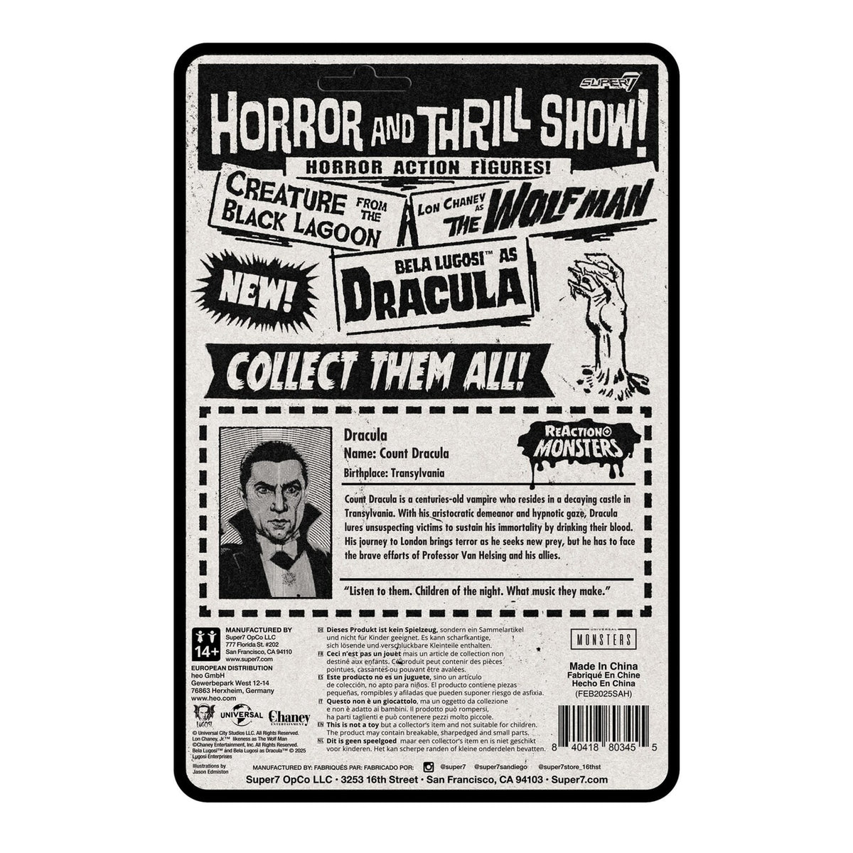 Product image Universal Monsters ReAction+ Action Figure Wave 1 Dracula 10 cm