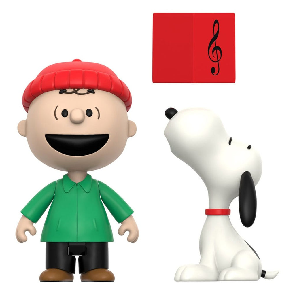 Produktbild Peanuts ReAction Actionfigurer 2-pack Charlie Brown och Snobben (Caroling) 10 cm