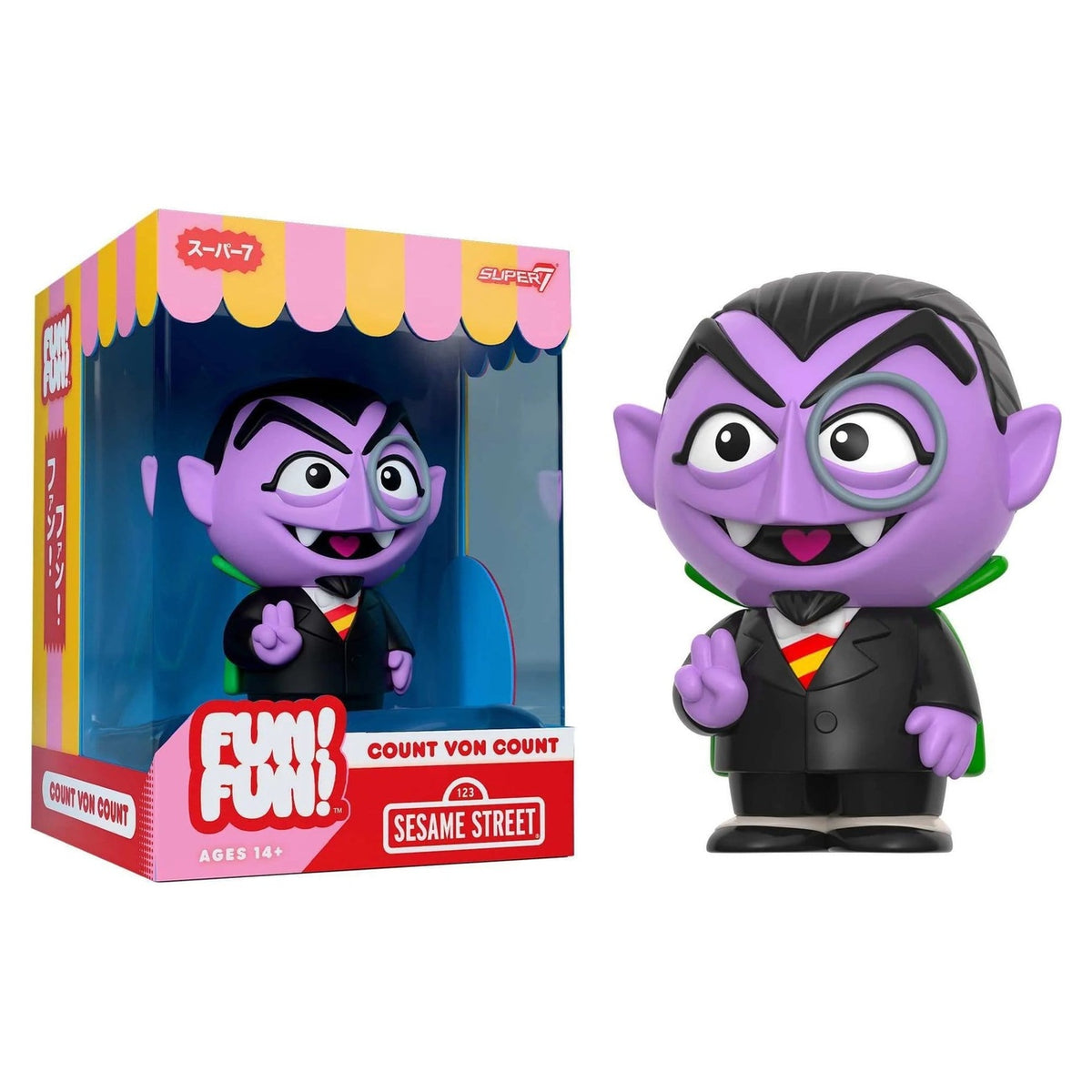 Produktbild Sesamgatan Fun! Fun! Mjuk vinylfigur Wave 01 - Count von Count 18 cm