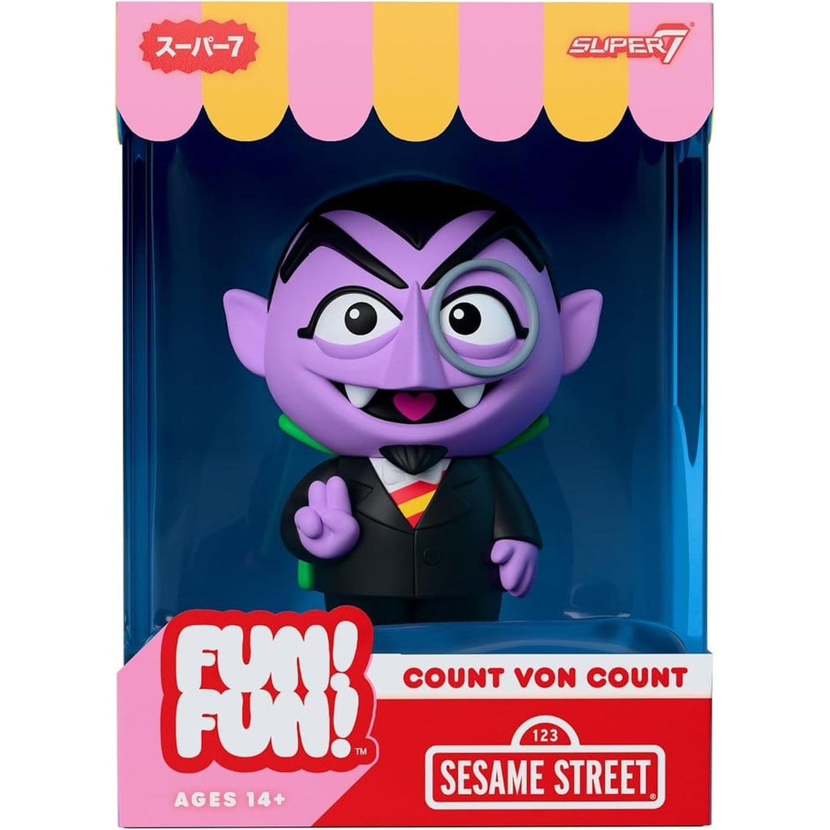 Produktbild Sesamgatan Fun! Fun! Mjuk vinylfigur Wave 01 - Count von Count 18 cm
