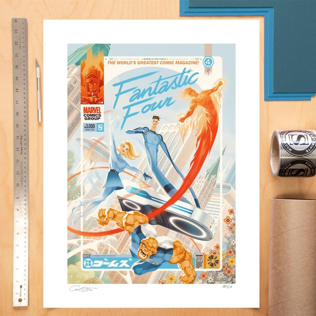 Produktbild Marvel Fantastic Four nr 48 konsttryck Marvel's First Family: The Fantastic Four! 61 x 41 cm – utan ram