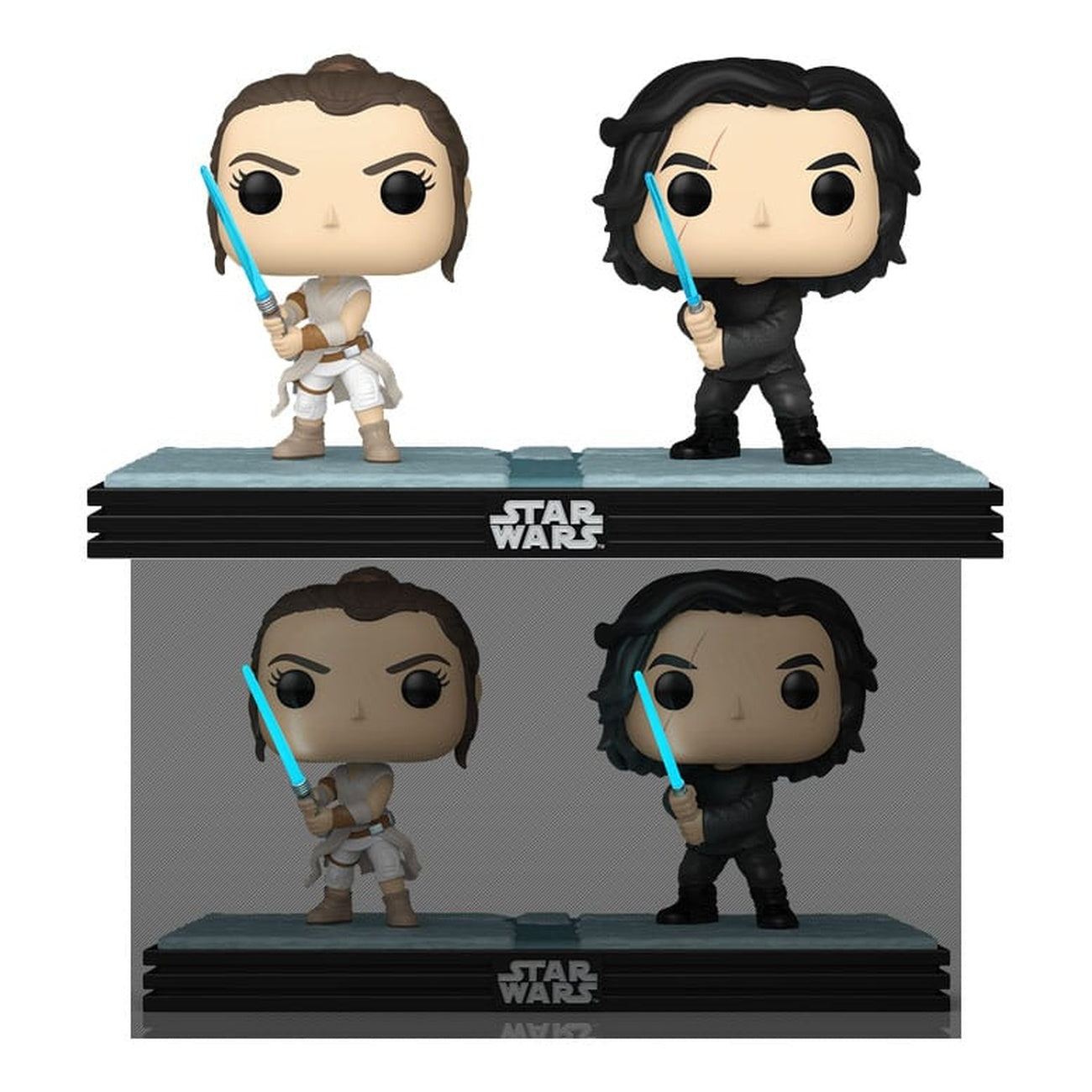 Produktbild Star Wars POP! Movie Moments Vinyl-bobbleheadfigurer dubbelpack Kylo & Rey 9 cm