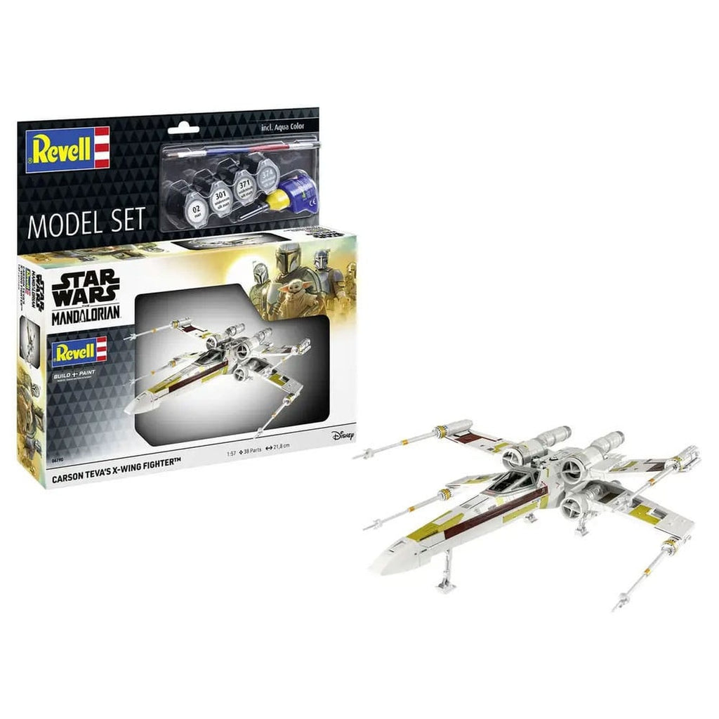 Produktbild Star Wars-modellbyggsats med bas­tillbehör 1/57 Carson Tevas X-Wing Fighter 22 cm