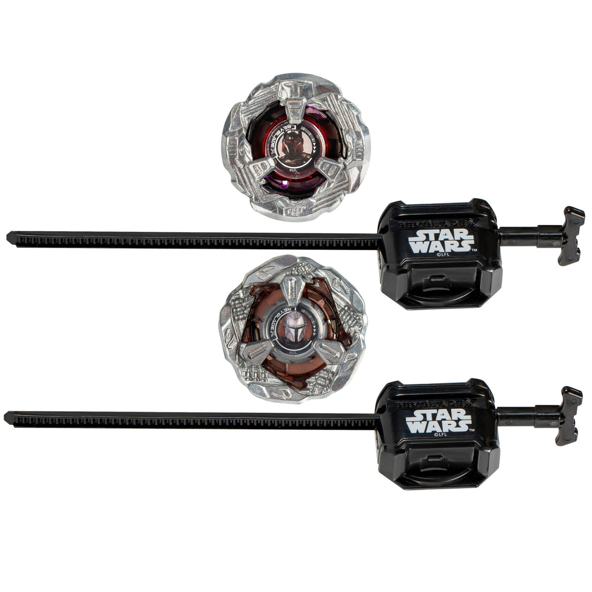 Produktbild Beyblade X och Star Wars-collab The Mandalorian 3-60F vs. Moff Gideon 3-80N