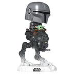 Produktbild Star Wars: The Mandalorian and Grogu POP! Rides Deluxe vinylfigur med vickande huvud The Mandalorian med Grogu i Imperial Remnant AT-RT 9 cm