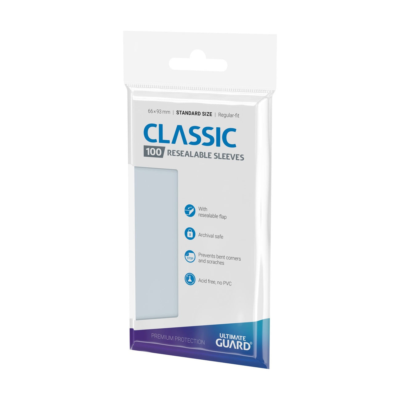 Produktbild Ultimate Guard Classic Sleeves Standardstorlek (100) - Återförslutningsbara