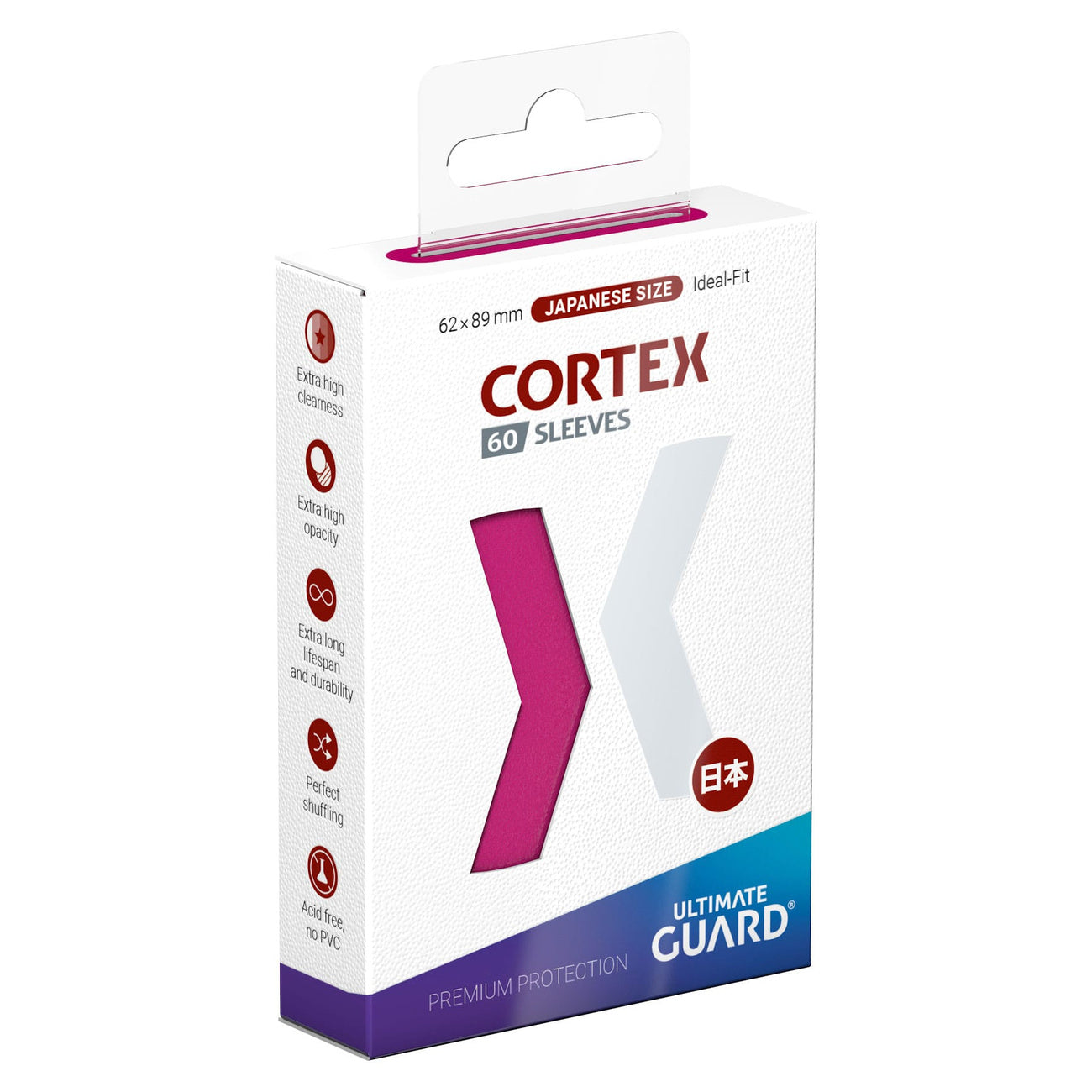 Produktbild Ultimate Guard Cortex Sleeves japansk storlek (60) - Rosa