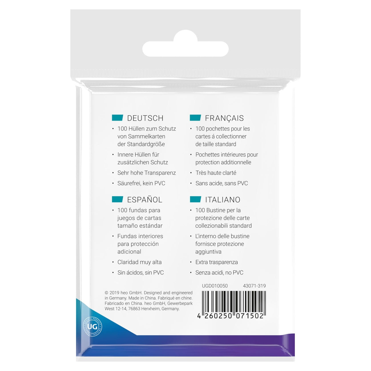 Produktbild Ultimate Guard Precise-Fit Sleeves Standardstorlek (100)