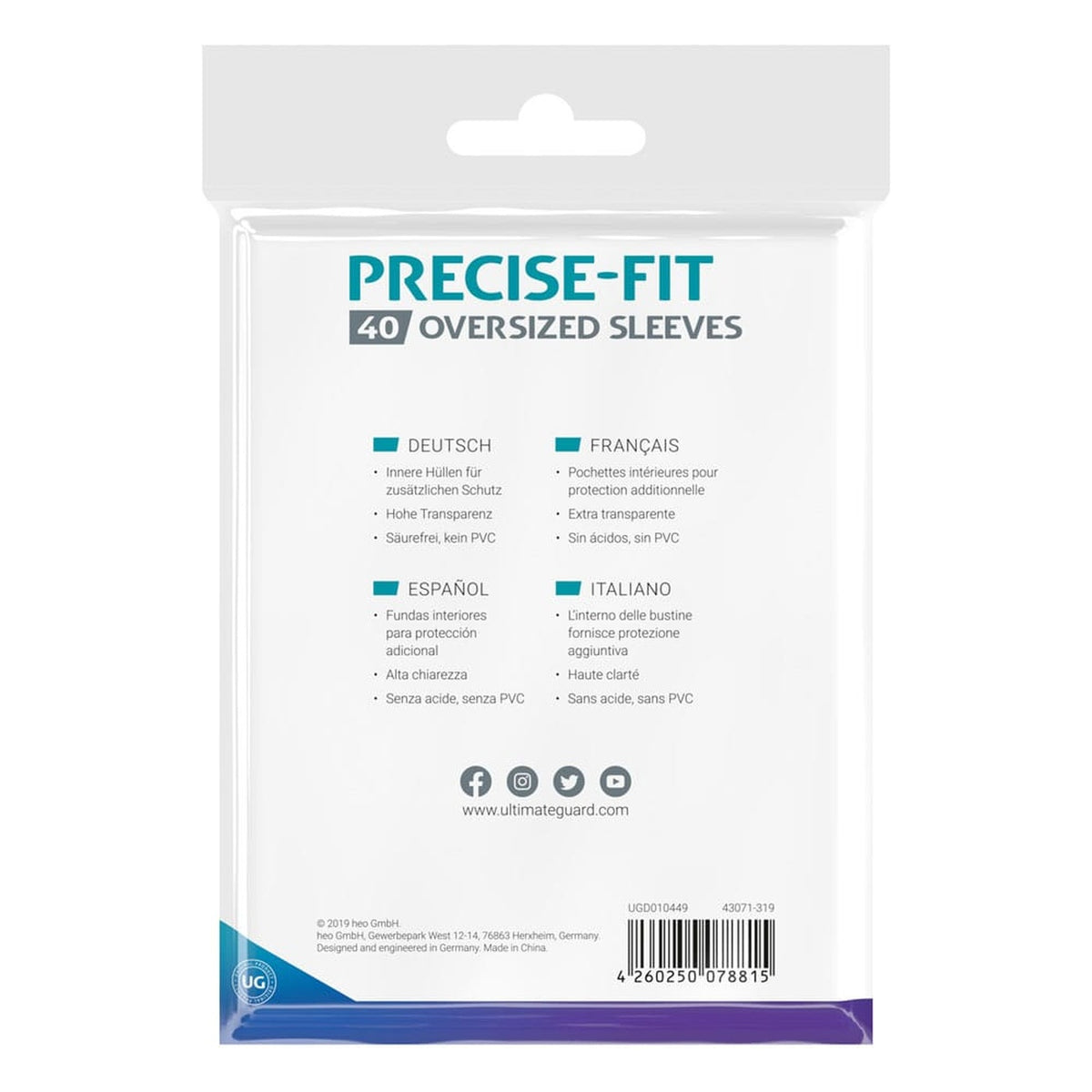 Produktbild Ultimate Guard Precise-Fit Oversized Sleeves (40)
