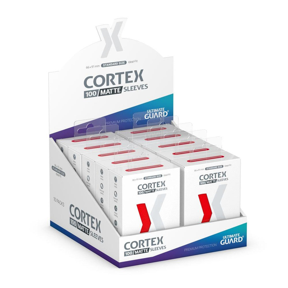 Produktbild Ultimate Guard Cortex Sleeves Mat Standard Size (100) - Röd