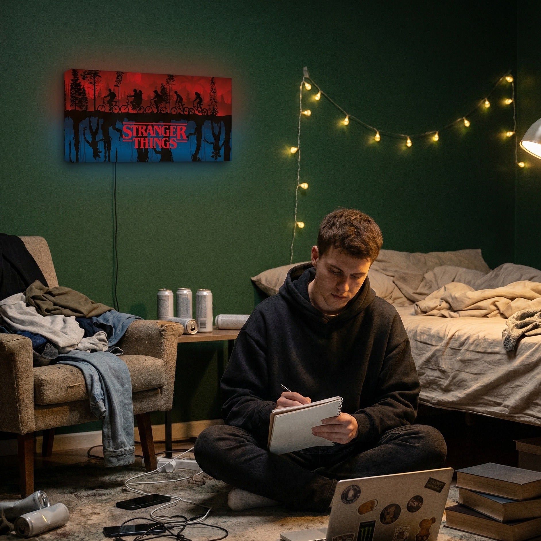 Produktbild Stranger Things - Two Worlds väggdekoration med ljus