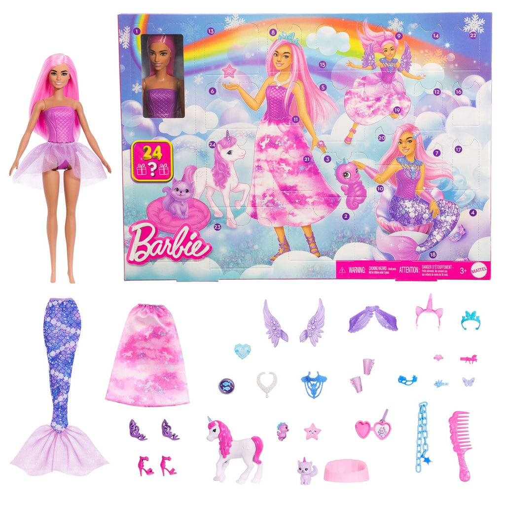 Produktbild Barbie Fantasy adventskalender med docka
