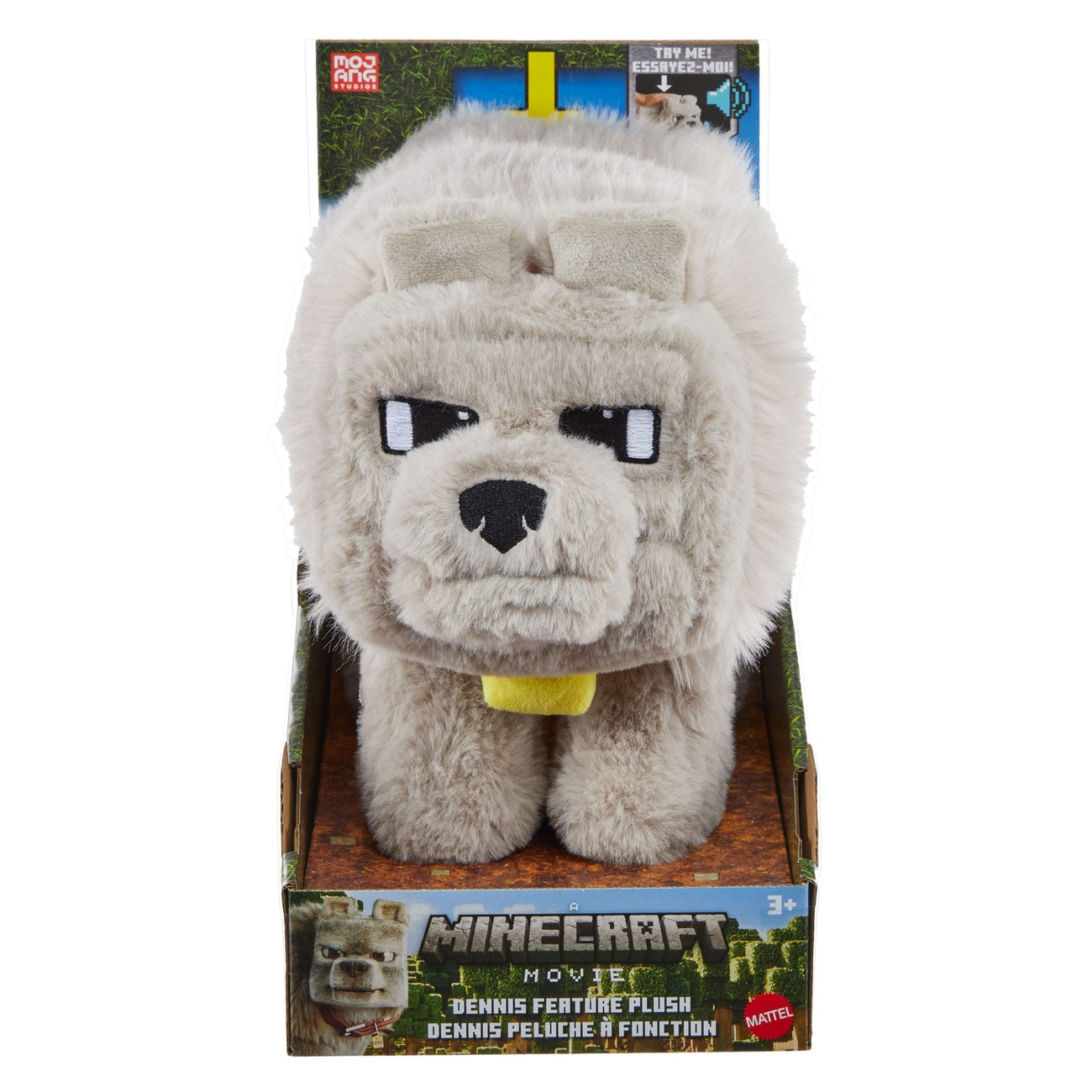 Produktbild En plyschfigur med ljud Dennis Vargen 20 cm från Minecraft-filmen