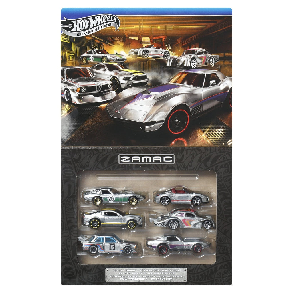 Produktbild Hot Wheels Silver Series gjutna fordon 6-pack 1/64 ZAMAC