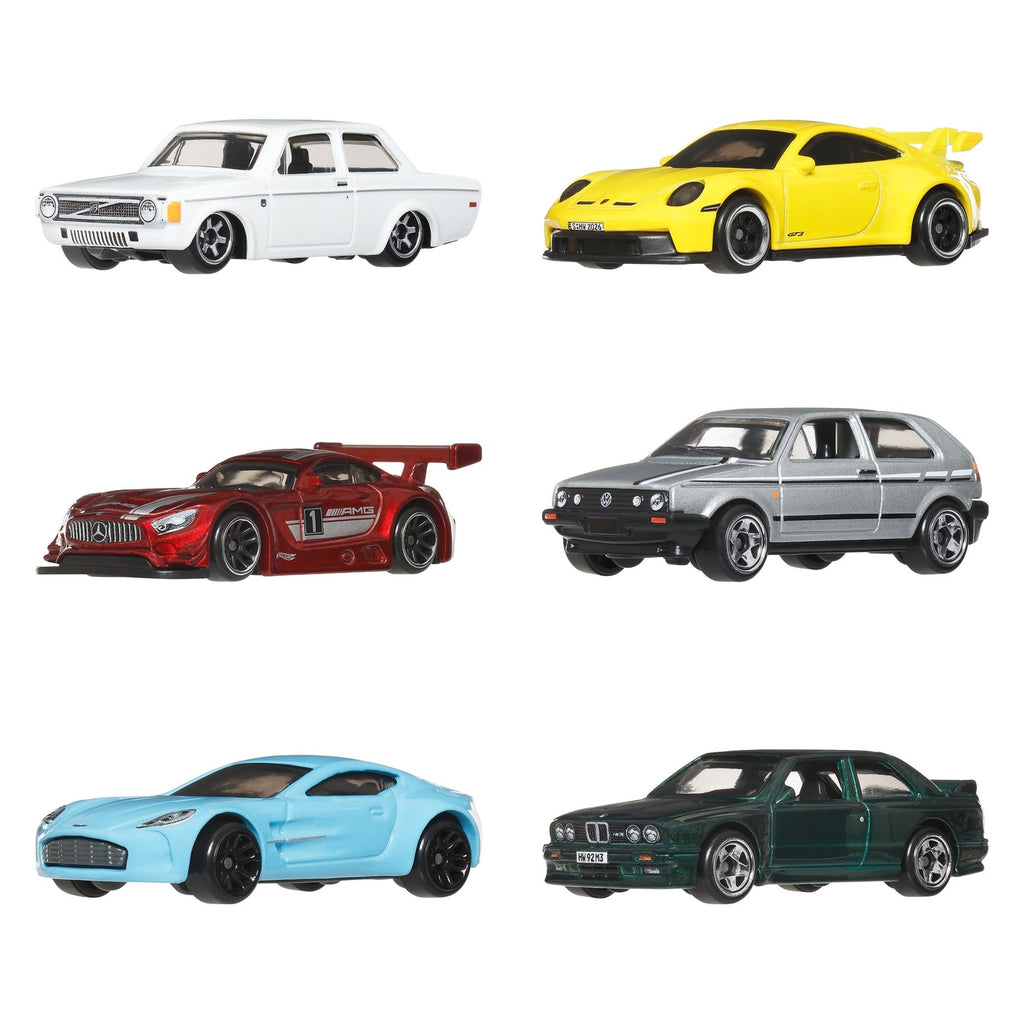 Produktbild Hot Wheels Silver Series Die-Cast-fordon 6-pack 1/64 Euro Style