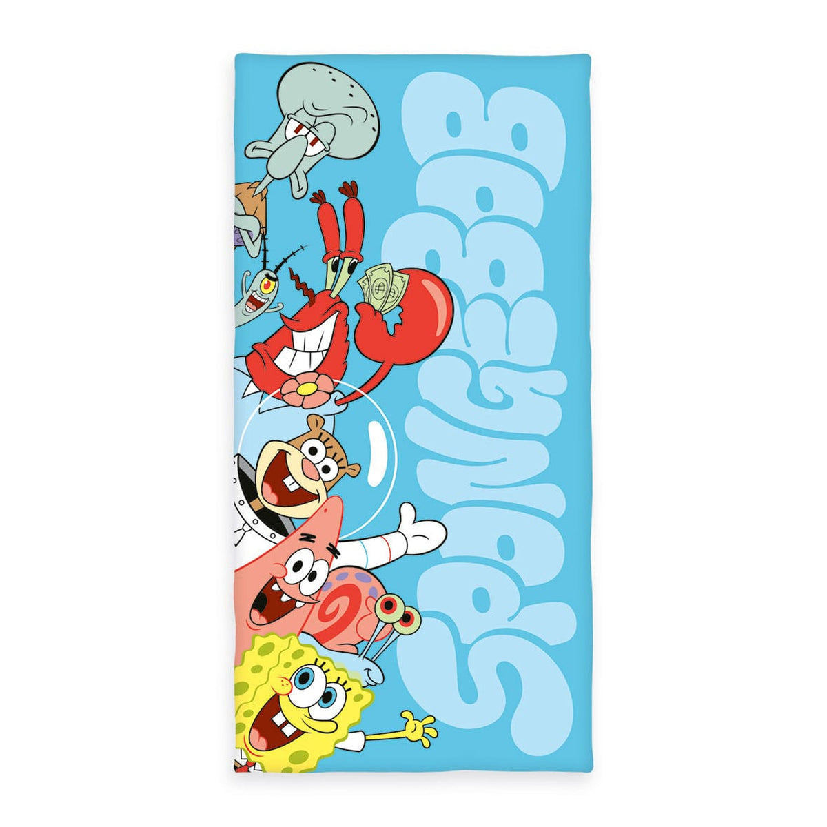 Produktbild SvampBob Fyrkant Velourhandduk 75 x 150 cm