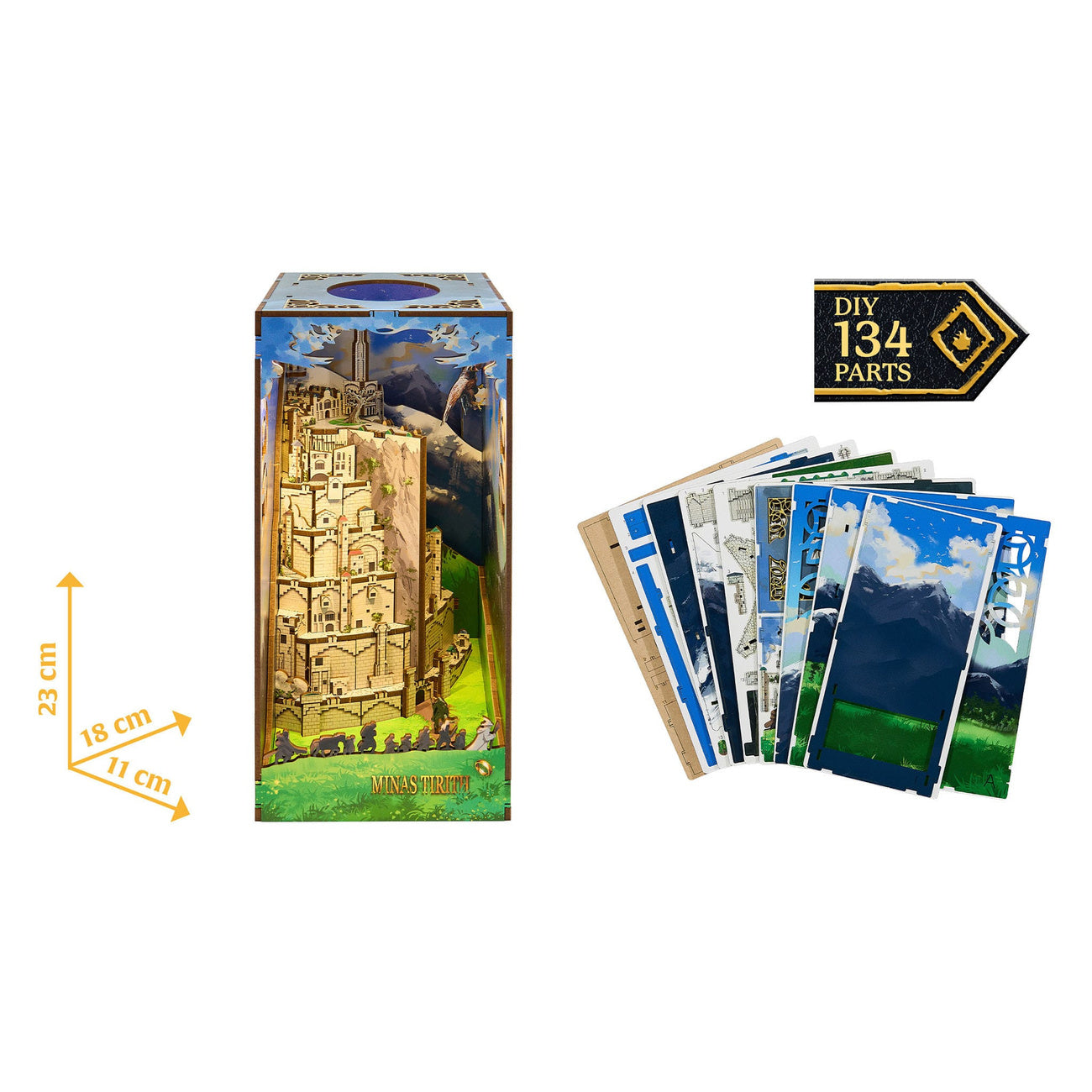 Produktbild Sagan om Ringen Tiny Adventures Book Nook Mini Diorama Minas Tirith 23 cm