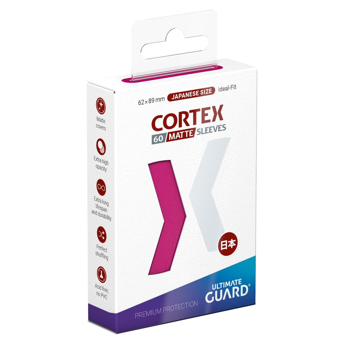 Produktbild Ultimate Guard Cortex Sleeves Matta Japanese Size (60) - Rosa