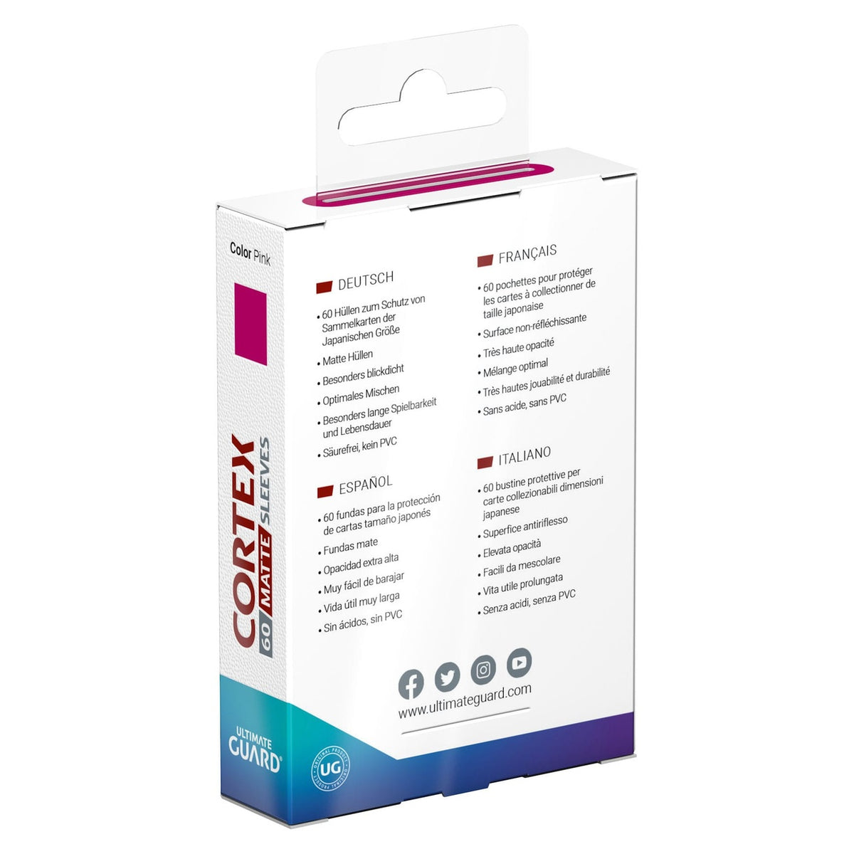 Produktbild Ultimate Guard Cortex Sleeves Matta Japanese Size (60) - Rosa