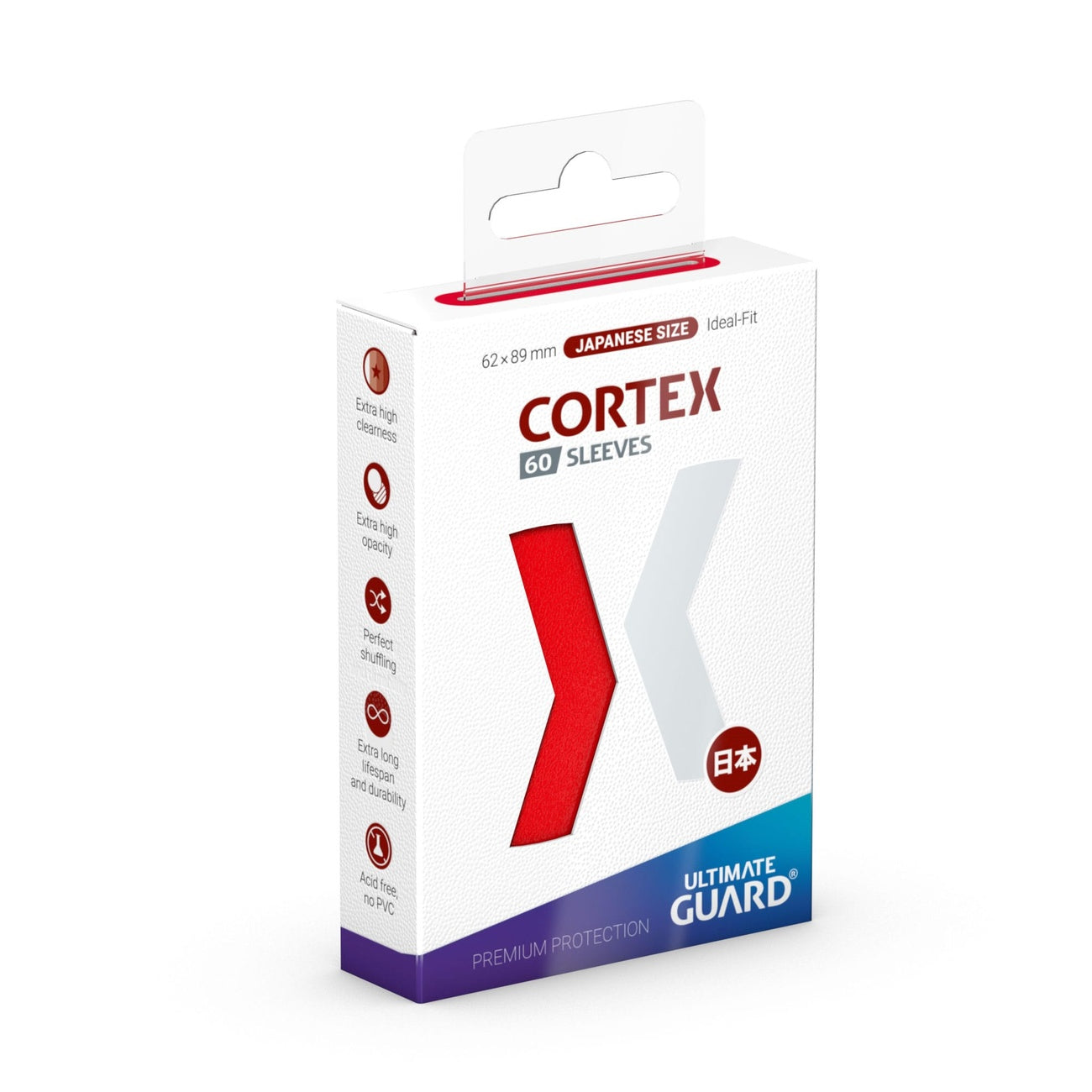 Produktbild Ultimate Guard Cortex Sleeves Japansk Storlek (60) - Röd