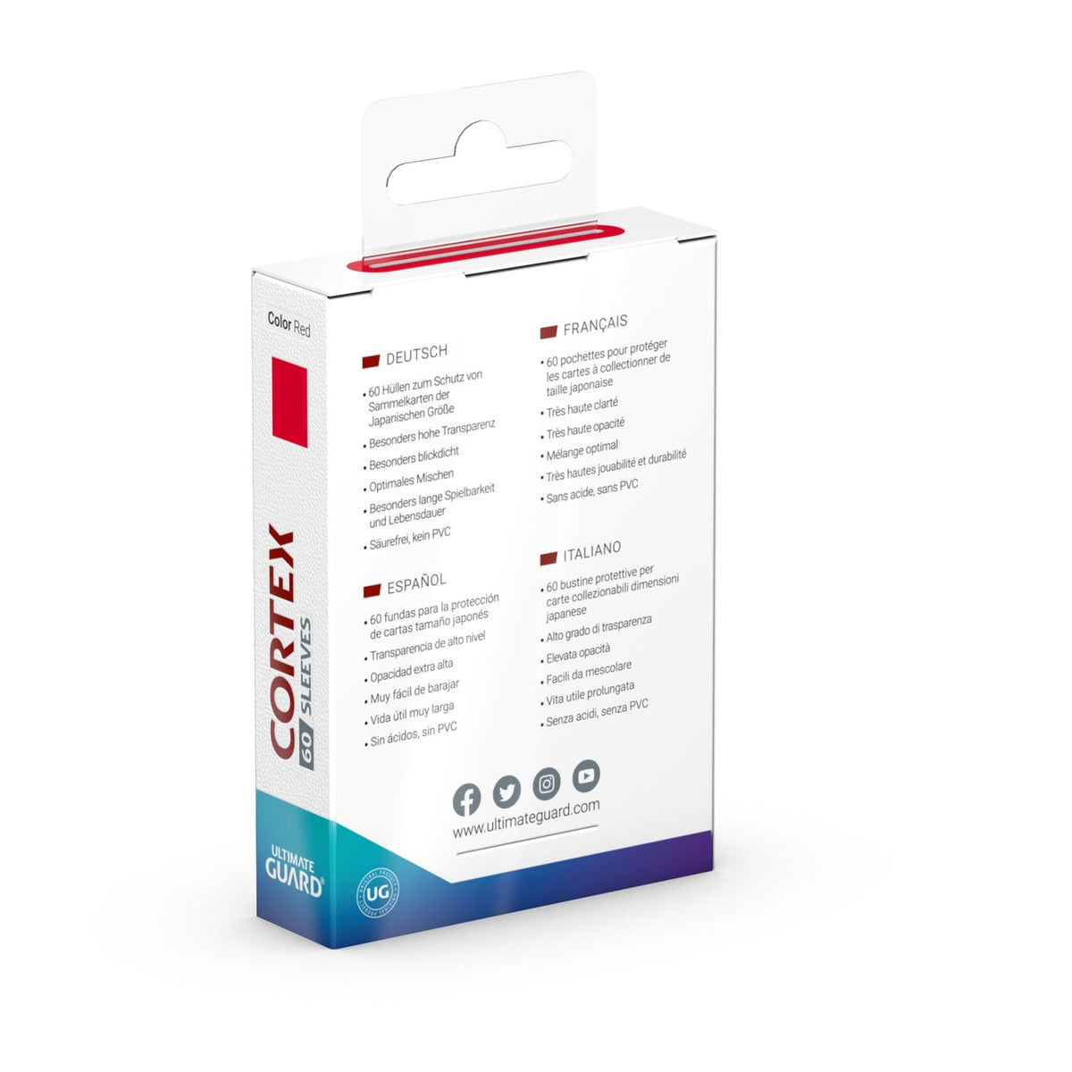 Produktbild Ultimate Guard Cortex Sleeves Japansk Storlek (60) - Röd