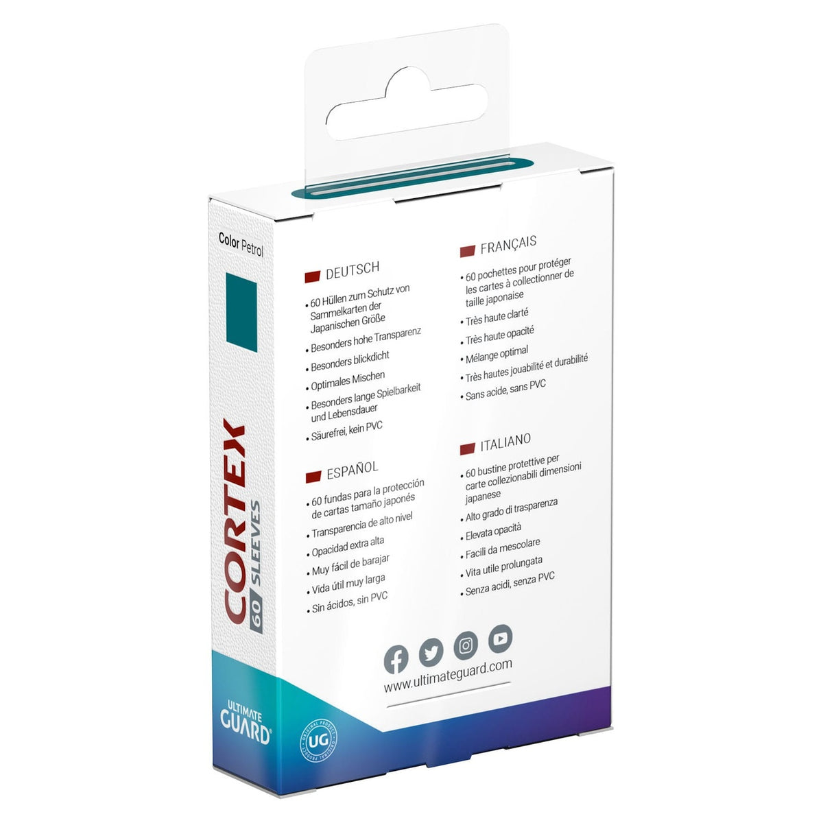 Produktbild Ultimate Guard Cortex Sleeves japansk storlek (60) - Petrol
