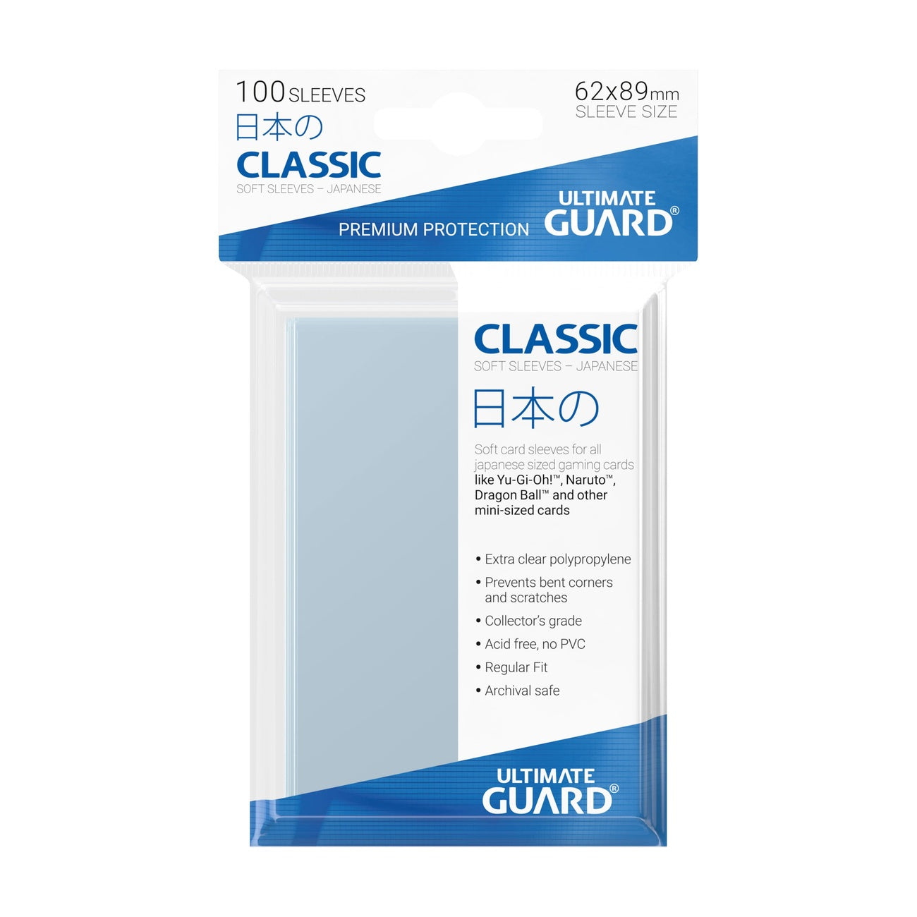 Produktbild Ultimate Guard Classic Sleeves japansk storlek (100)