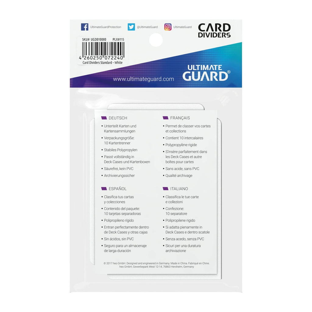 Produktbild Ultimate Guard Kortavdelare Standardstorlek (10) – Vit